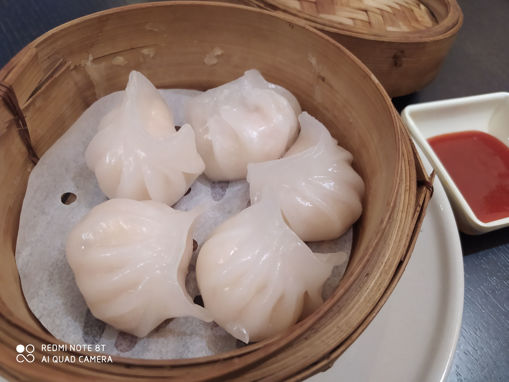Image de S19 -Khanom Jeeb Kung  (Ravioli aux Crevettes Cuits à la Vapeur x5)